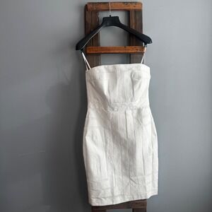WHBM NWT Womens Strapless Embroidered Sheath Dress White Sz 8 Bridal Graduation
